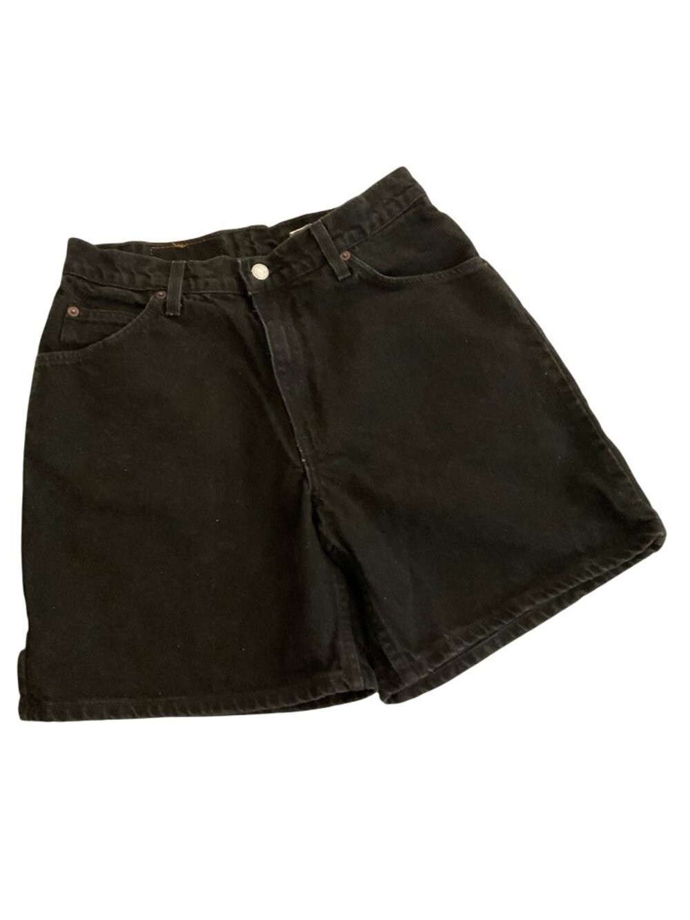 Levis 951 Black Denim High-Waisted Shorts 10 Womens Casual Orange tag  vintage